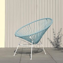 Pigeon Blue Condesa Chair, White Frame, by OK Design