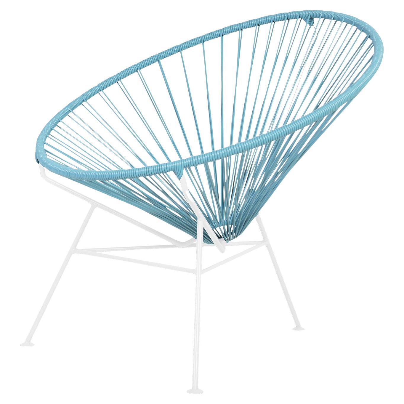Pigeon Blue Condesa Chair, White Frame, by OK Design