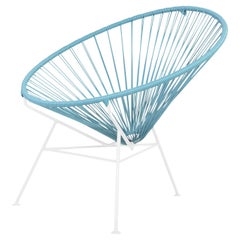 Pigeon Blue Condesa Chair, White Frame, by OK Design