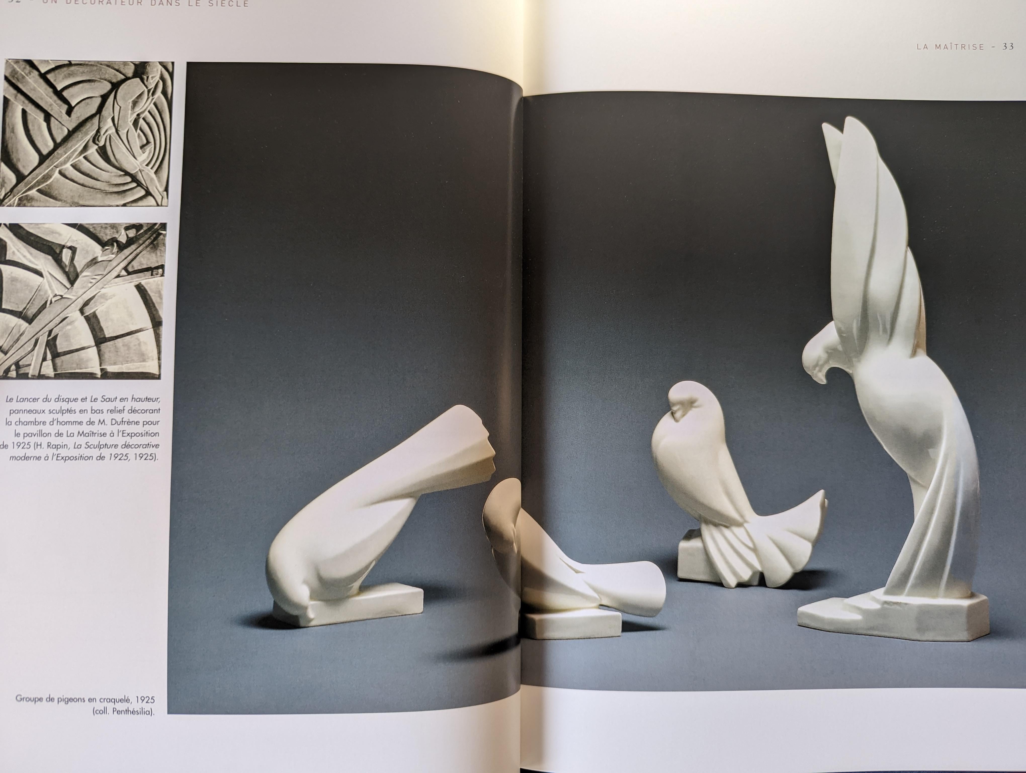 Ceramic Pigeon Sculpture by Jacques Adnet 1920s For Sale