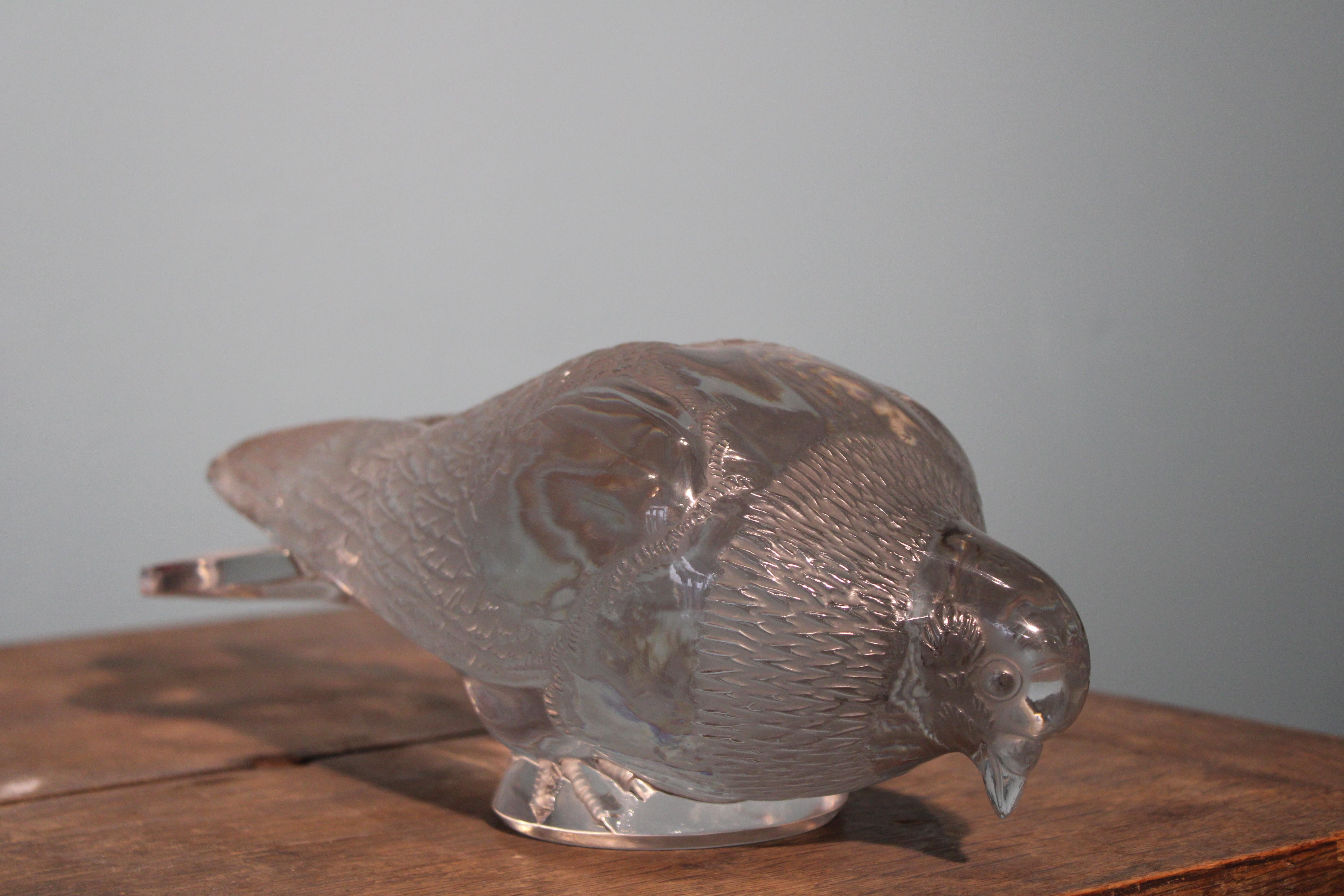 French Pigeon Signed Lalique France