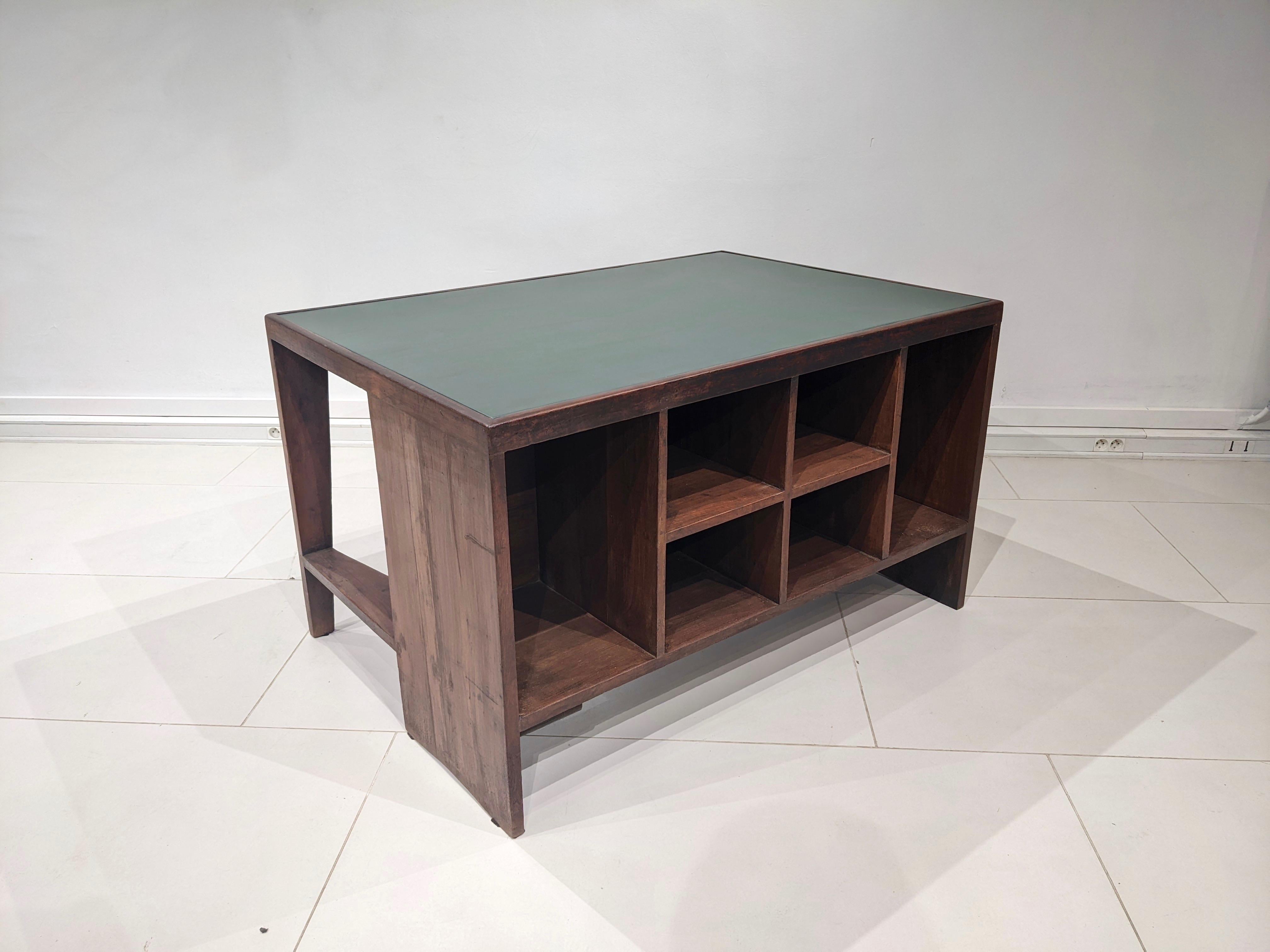 Leather Pigeonhole Desk by Jeanneret