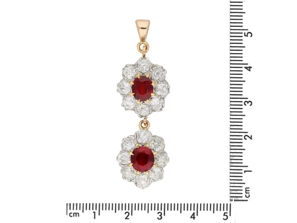 Taubenblut Halskette mit burmesischem Rubin und Diamanten/Tiara, um 1915 im Angebot 11