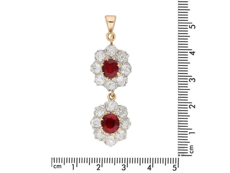 Pigeon's Blood Burmese Ruby and Diamond Necklace/Tiara, circa 1915 For Sale 11