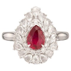 Pigeon's Blood No Heat Ruby Diamond White Gold Ring Pigeon's Blood No Heat Ruby Diamond White Gold Ring