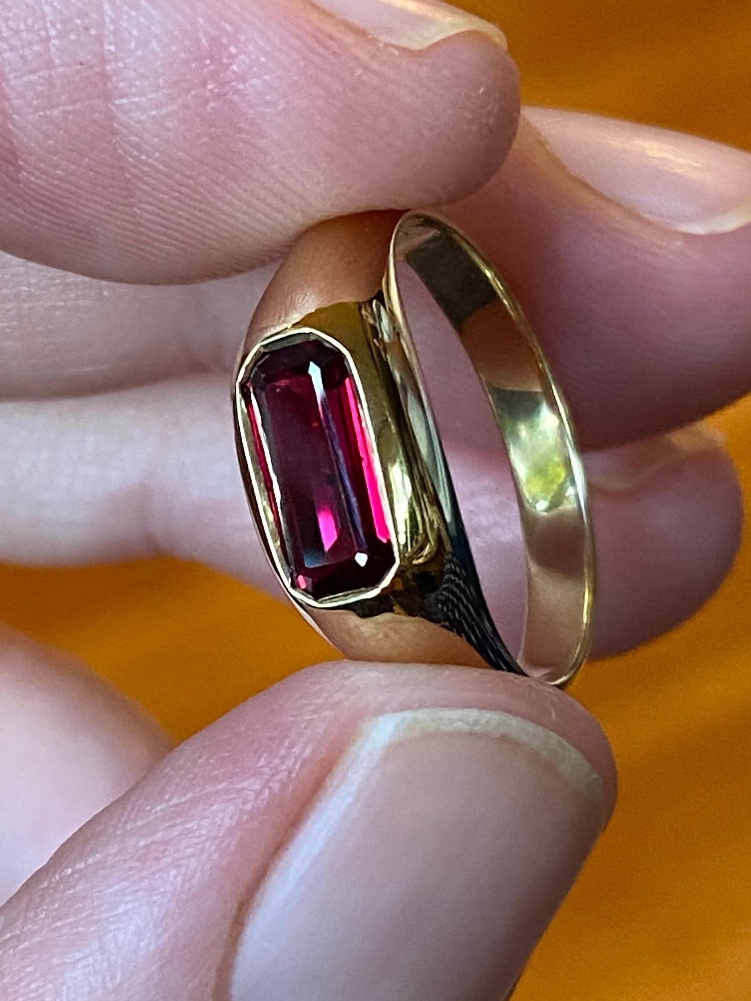 gold ruby signet ring