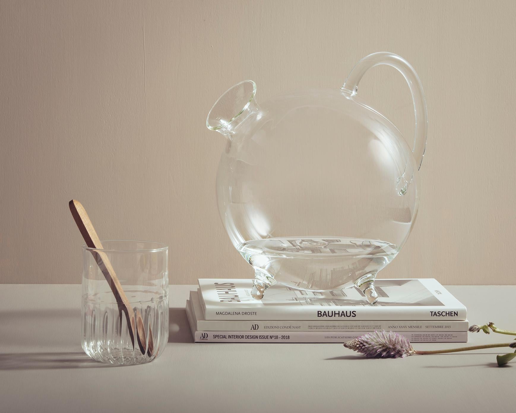 Modern Piggy Transparent Blown Glass Jug by Aldo Cibic For Sale