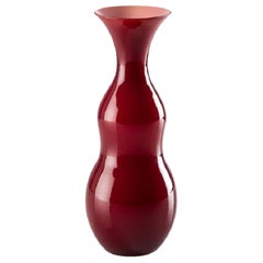 Petit vase Pigmenti en verre opalin rouge sang de bœuf par Venini