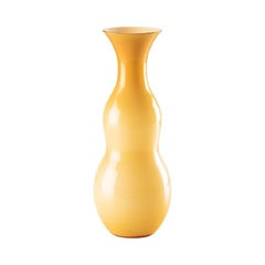 Pigmenti Large Vase in Opaline Amber Glass Milk White inside by Venini