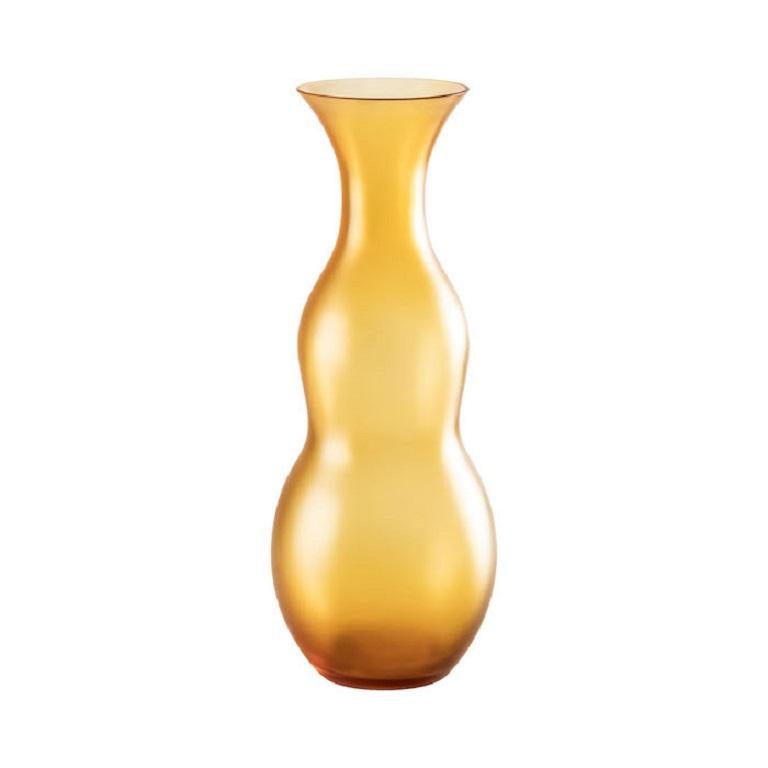 Pigmenti Small Vase in Glazed Amber Glass by Venini For Sale