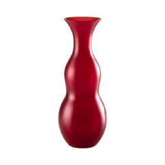 Pigmenti Small Vase in Glazed Red Glass by Venini