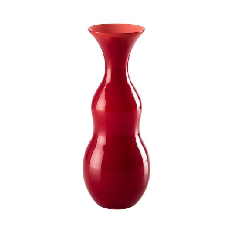 Petit vase Pigmenti en verre rouge opalin de Venini