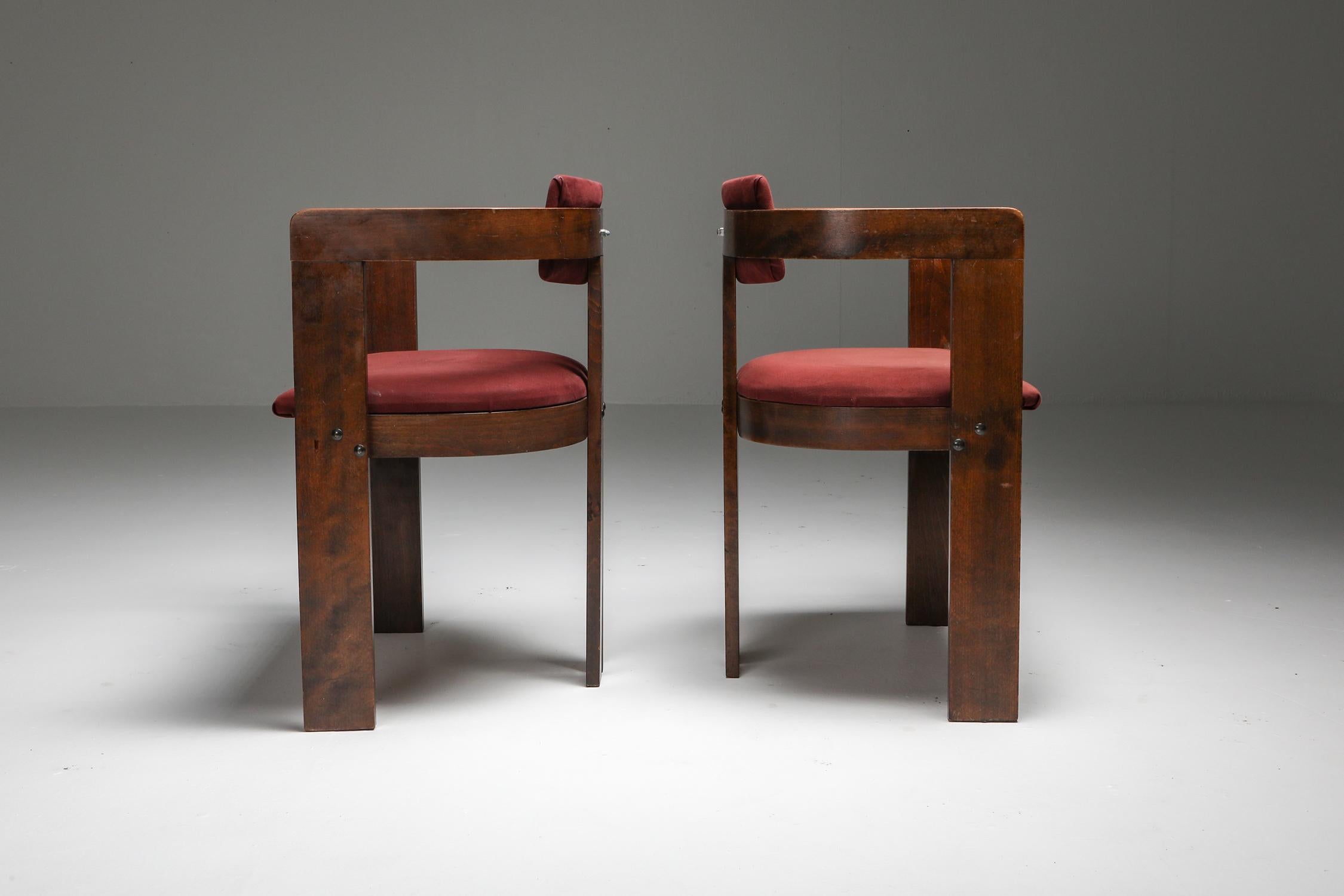 Italian Pigreco Armchairs with Bentwood Frames by Afra & Tobia Scarpa