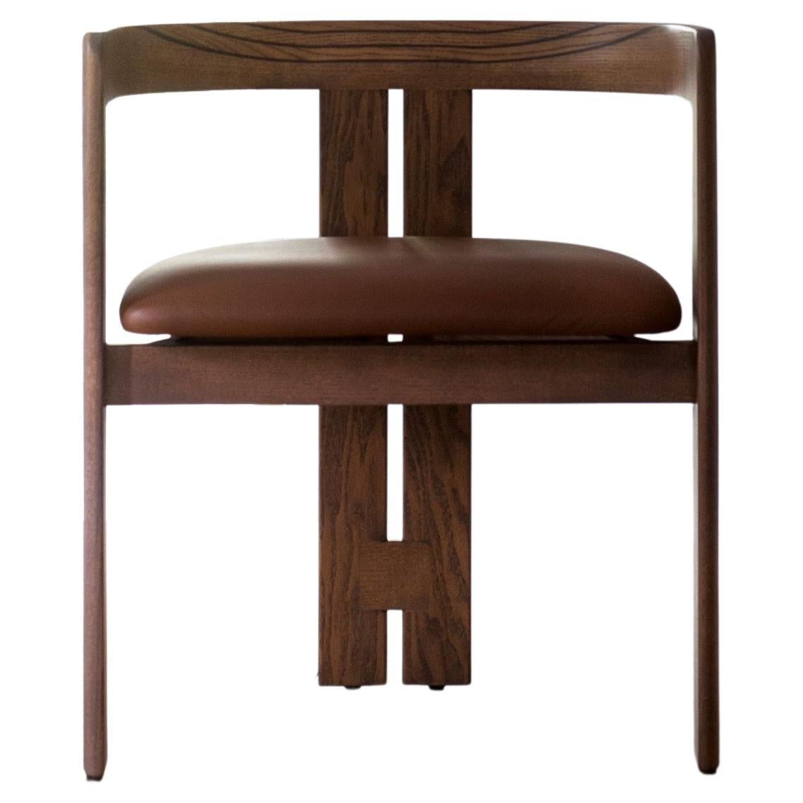 Pigreco - Silla con asiento de cuero de Tobia Scarpa para Tacchini