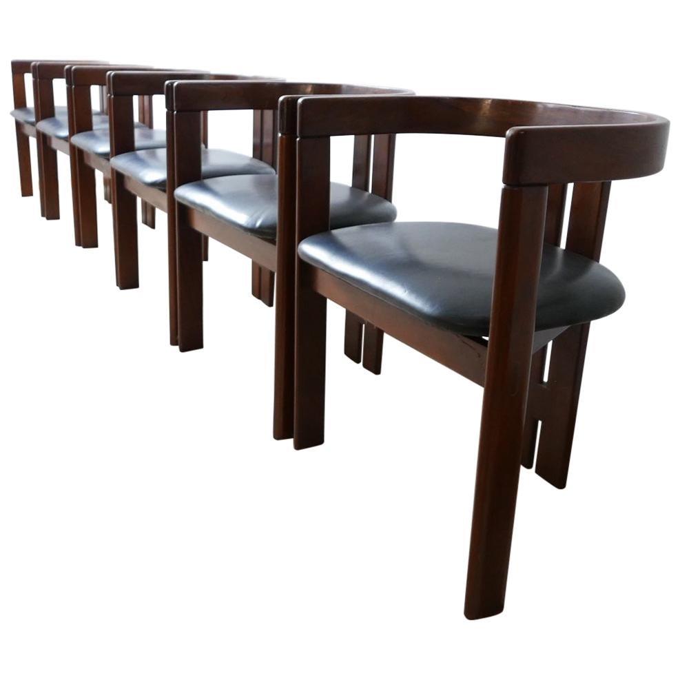 'Pigreco' Italian Midcentury Dining Chairs Attributed to Tobia Scarpa