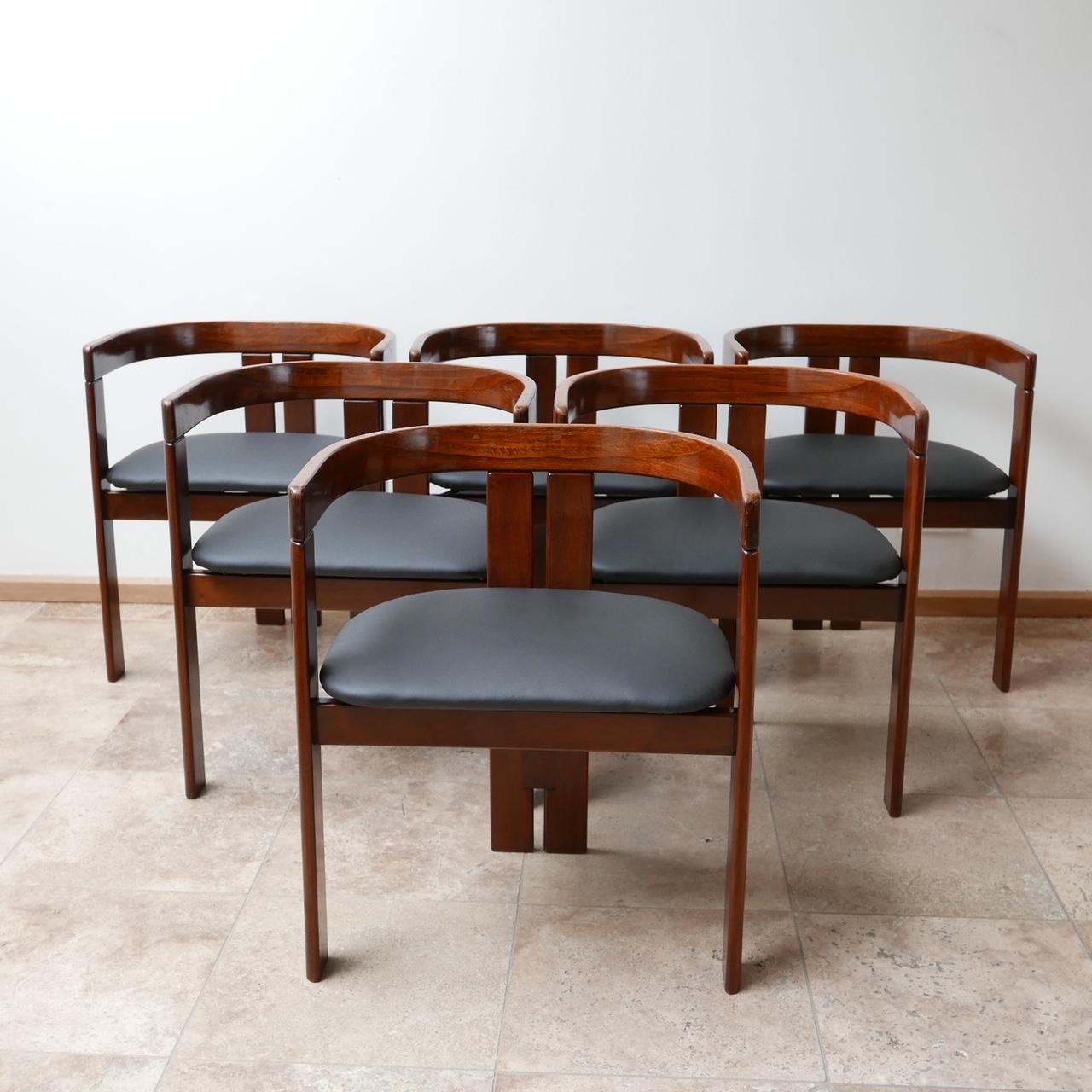 Mid-Century Modern 'Pigreco' Italian Midcentury Dining Chairs Attributed to Tobia Scarpa