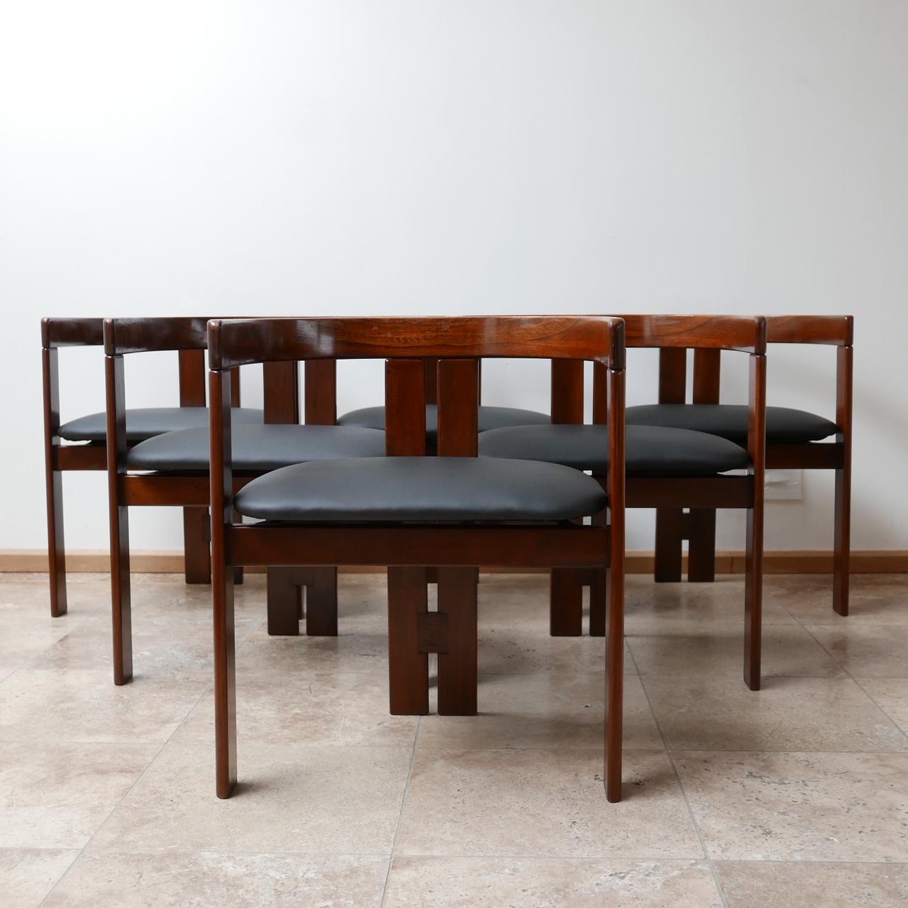 'Pigreco' Italian Midcentury Dining Chairs Attributed to Tobia Scarpa In Good Condition In London, GB