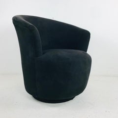 Pigskin Suede Swivel Chair by Century