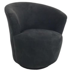 Pigskin Suede Swivel Chair by Century