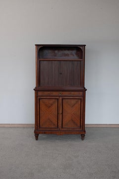 Pihouée 20th Century Antique French Art Nouveu Cabinet Roll-Top Inlaid wood