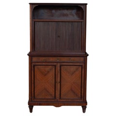 Pihouée 20th Century Antique French Art Nouveu Cabinet Roll-Top Inlaid wood