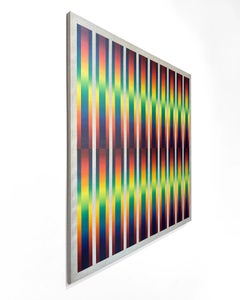 Amazonia - Geometric Oil Painting in Op Art and Hard-Edge Tradition