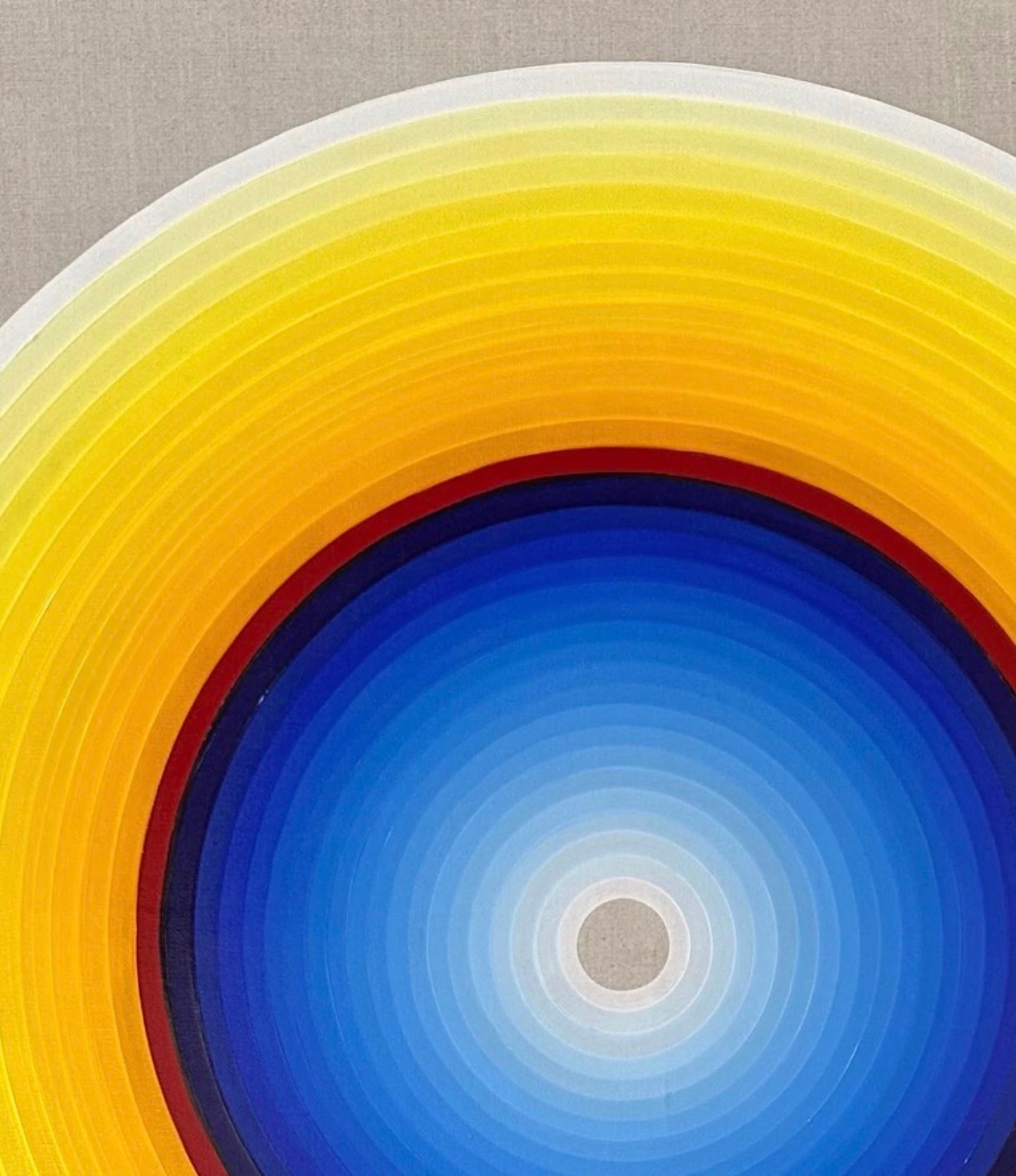 Helios Blues - Abstract Painting Beige di Piicasa