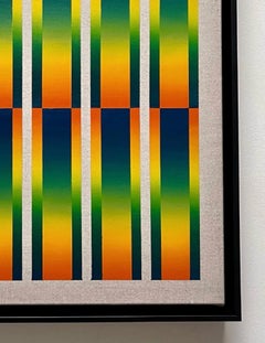 Iquitos - Geometric Oil Painting in Op Art and Hard-Edge Tradition