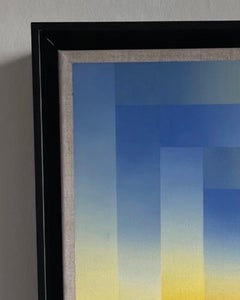 Mancunian Sunrise - Geometric Oil Painting in Op Art and Hard-Edge Tradition