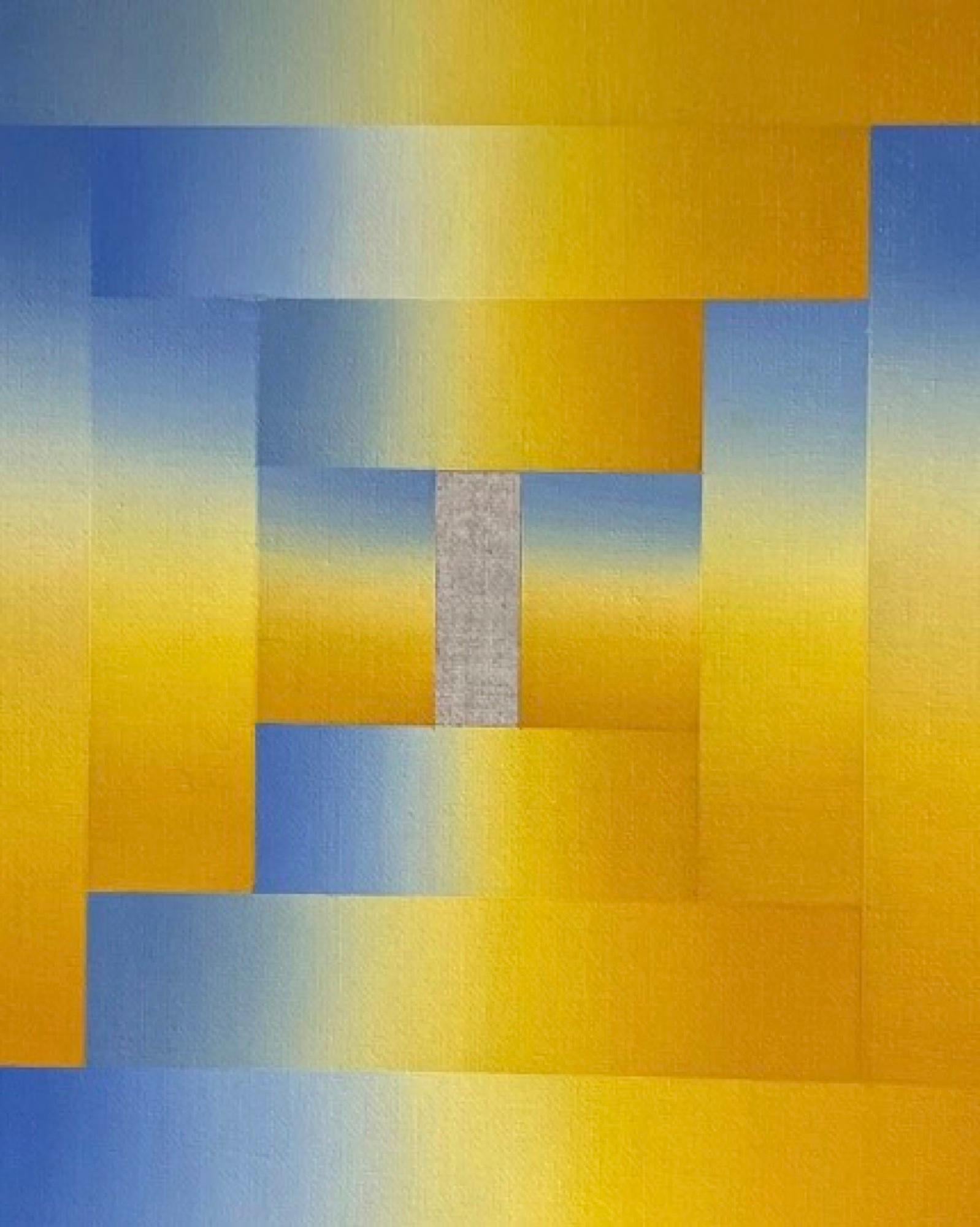 Mancunian Sunrise (Braun), Abstract Painting, von Piicasa