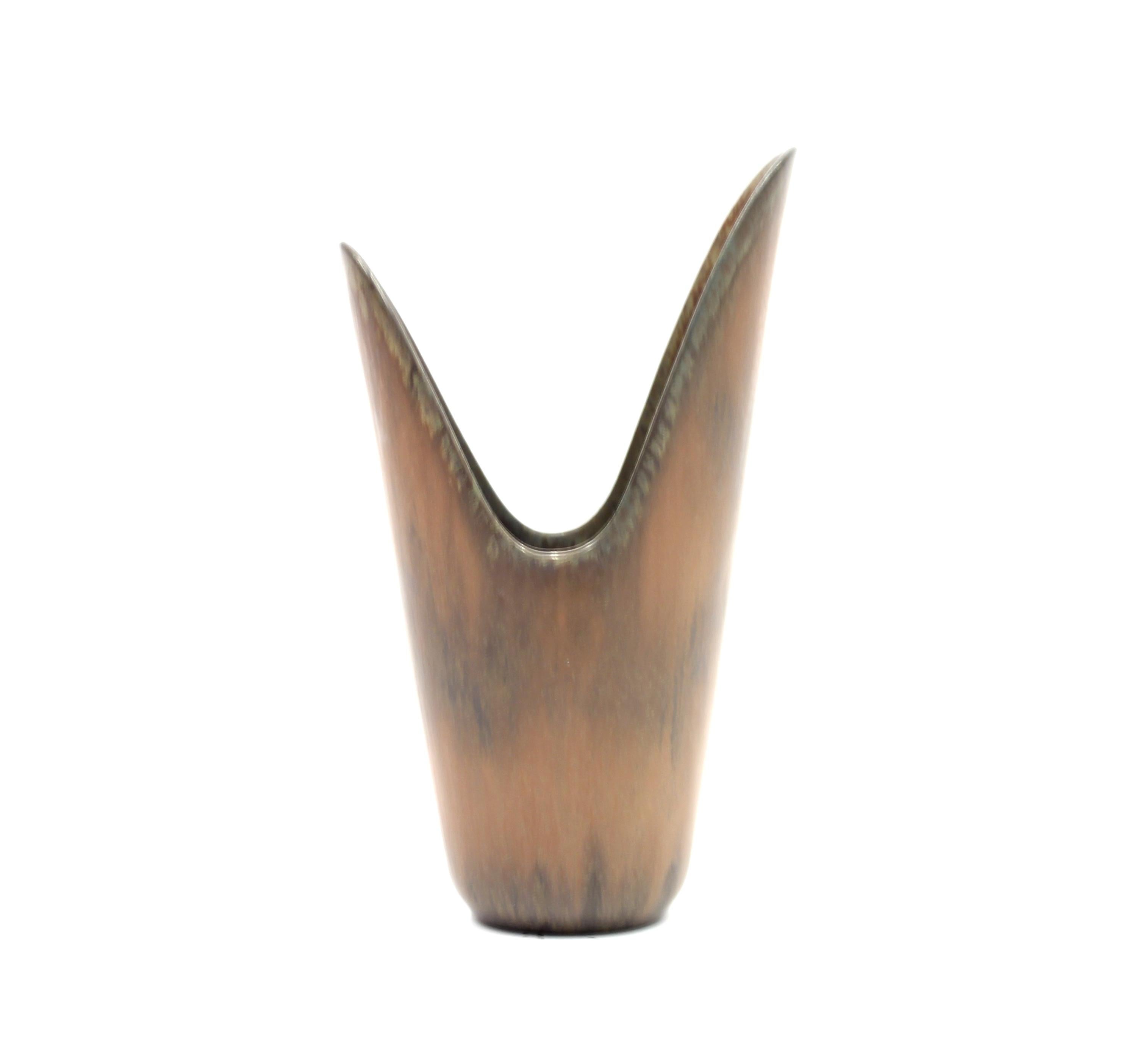 Scandinavian Modern Pike's Mouth Vase by Gunnar Nylund for Rörstrand, 1950s