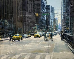 "6th Avenue"  Zeitgenössische impressionistische Szene von New York City