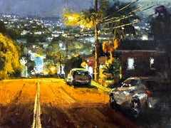"Acacia Drive"  Scène impressionniste contemporaine de Laguna Beach
