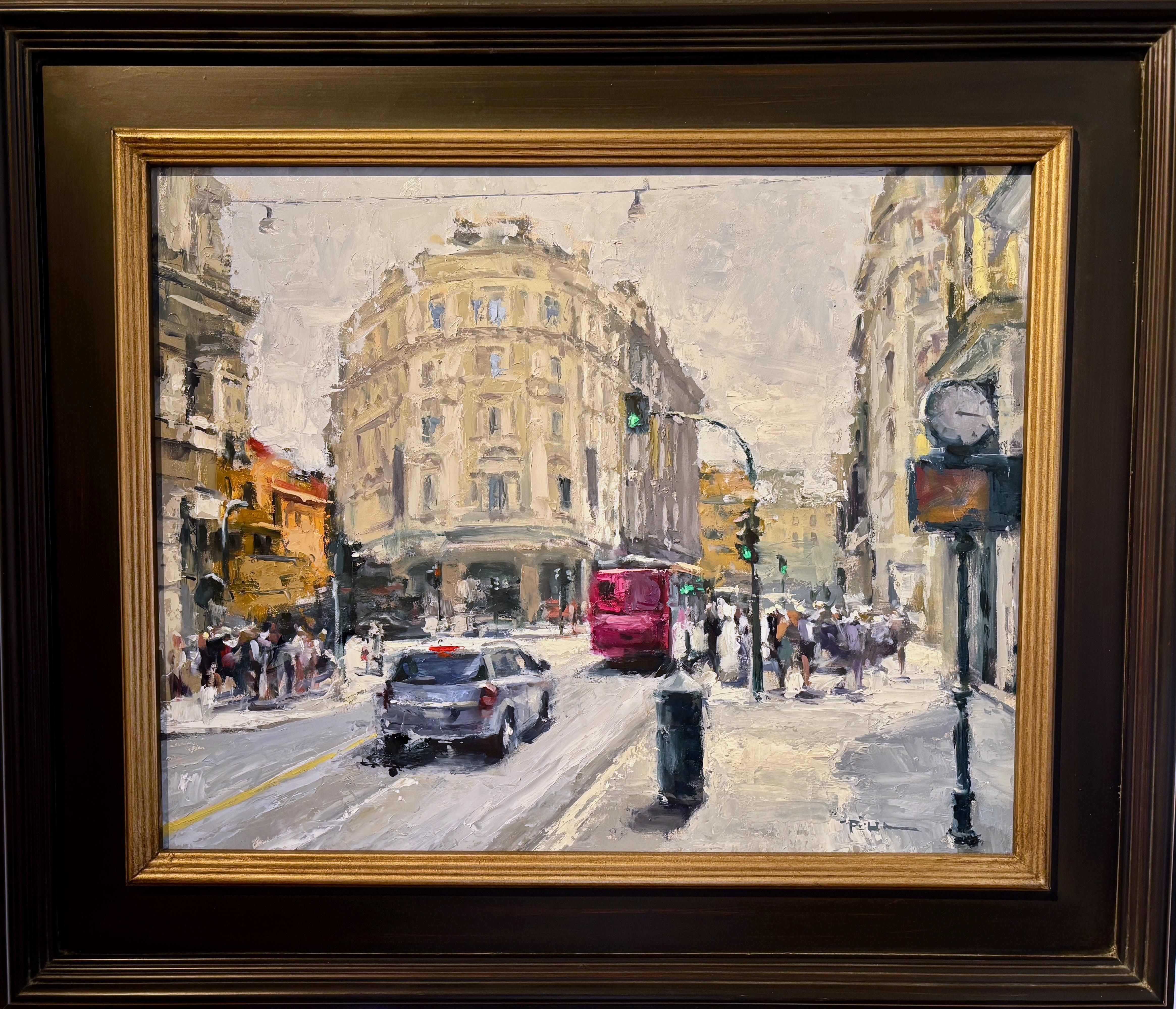 « Après-midi à Rome » - Paysage urbain impressionniste moderne coloré - Painting de Pil Ho Lee