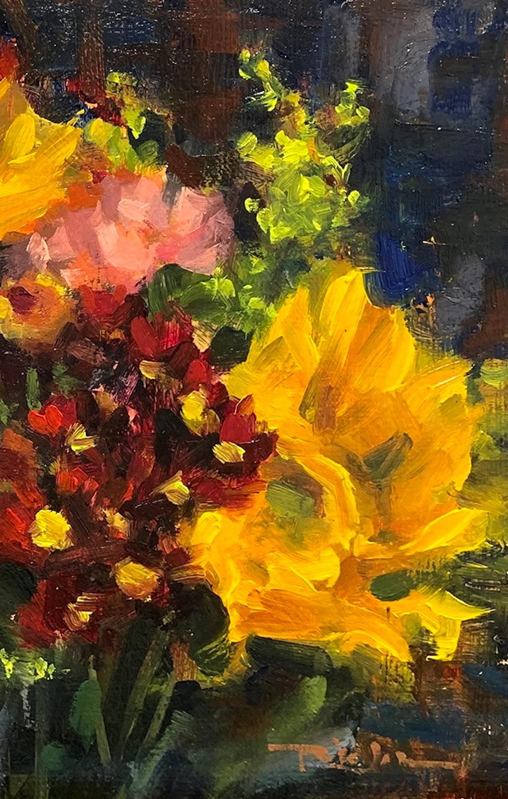 Bouquet d'automne coloré, impressionniste moderne et floral - Painting de Pil Ho Lee