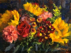Bouquet d'automne coloré, impressionniste moderne et floral