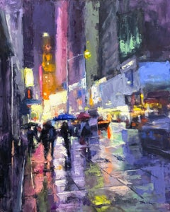 "Big City Of Dreams" Huile impressionniste contemporaine de NYC