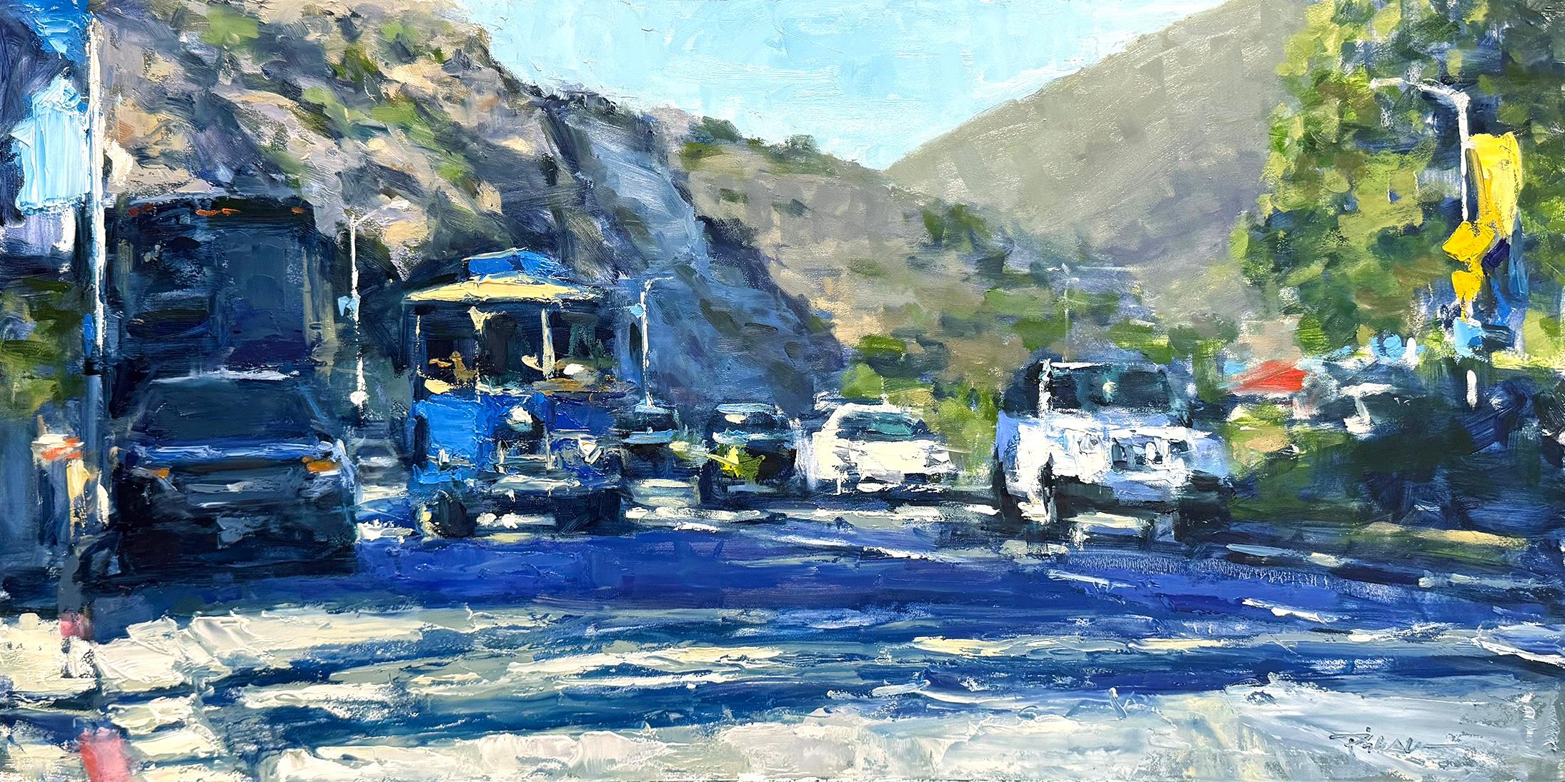 "Canyon Road"  Zeitgenössische impressionistische Szene von Laguna Beach