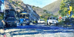 "Camino del Cañón"  Escena impresionista contemporánea de Laguna Beach