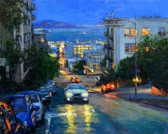 "Cobalt Sky" Contemporary Impressionist Oil of San Francisco