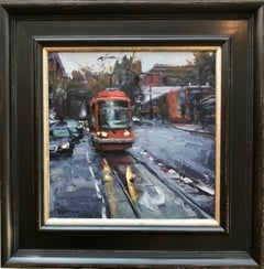 ""Portland Streetcar" Zeitgenössische impressionistische Szene von Portland