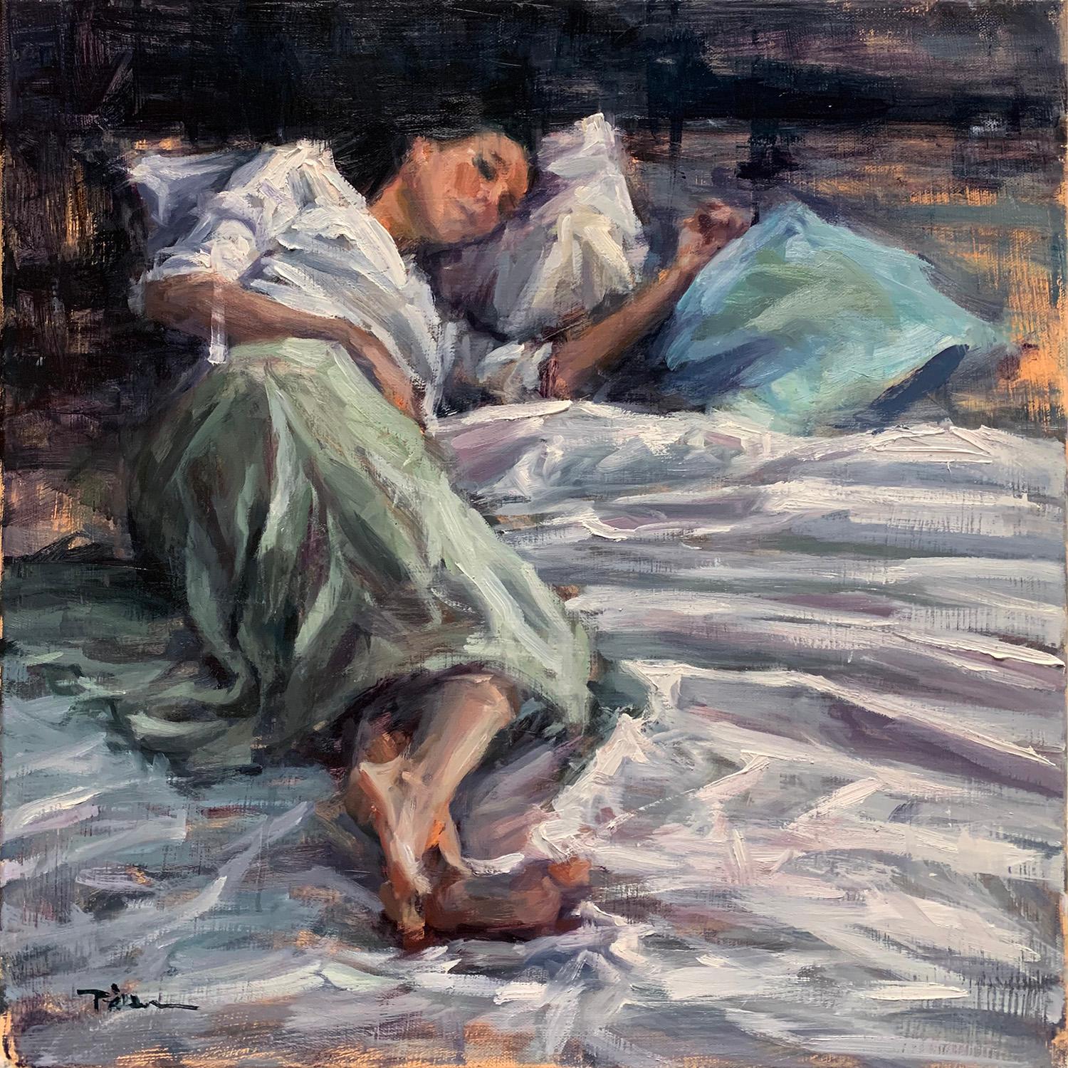 Still-Life Painting Pil Ho Lee - "Sage" Figure colorée Impressionniste contemporaine
