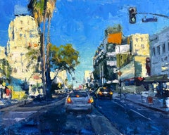 "Wilshire and La Brea"  Contemporary Impressionist Scene of Los Angeles