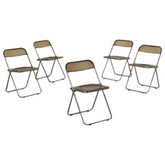 Pila Chairs, Methacrylate and Chrome Metal, Italy, 1970s G. Piretti