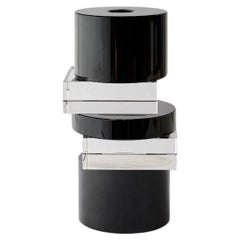Porte-bougies Pila Crystal Clear & Black Onyx de Greg Natale