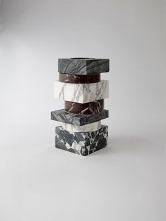 Pila Vase Jurassic, Merlot, Arabescato and Antico by Greg Natale