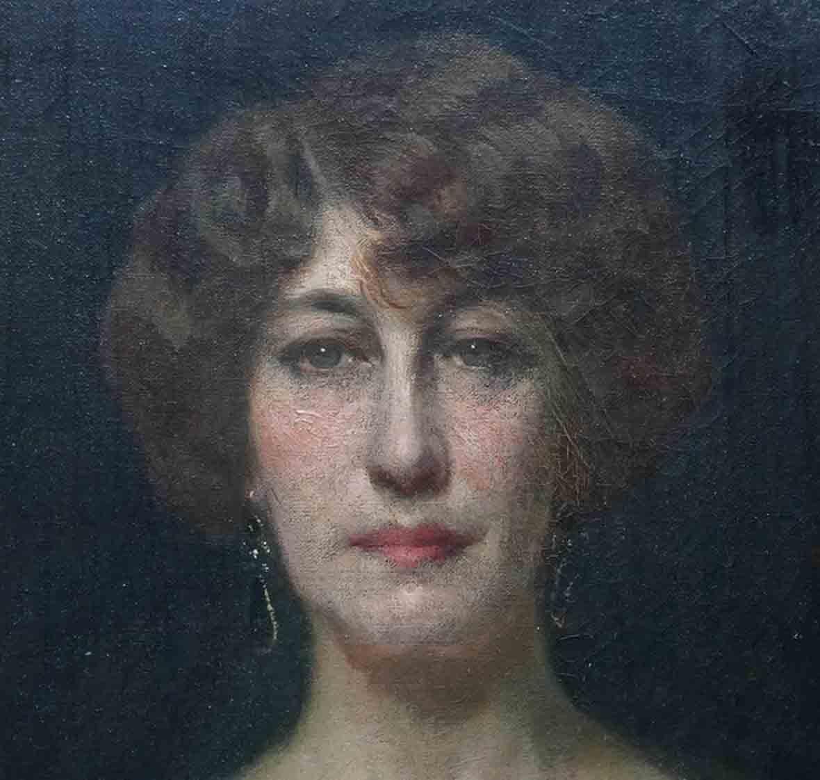 Ritratto di Emily Gertrude Muirhead - dipinto a olio d'arte britannica del 1910 in vendita 4