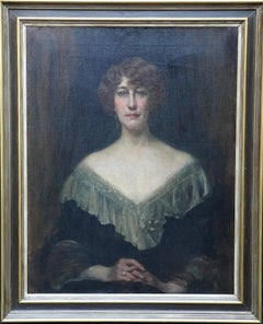 Portrait of Emily Gertrude Muirhead - British Italian 1910 art oil painting
