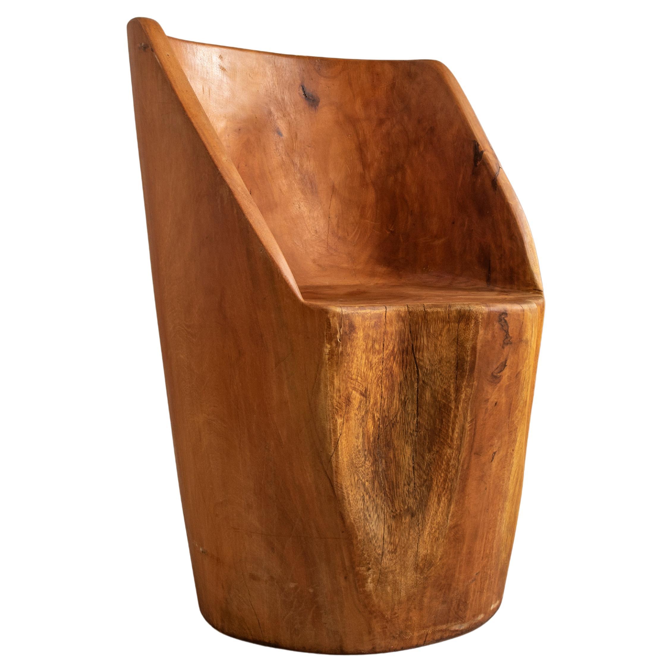 'Pilão' Chair in Solid Brazilian Hardwood, in the Style of Zanine Caldas