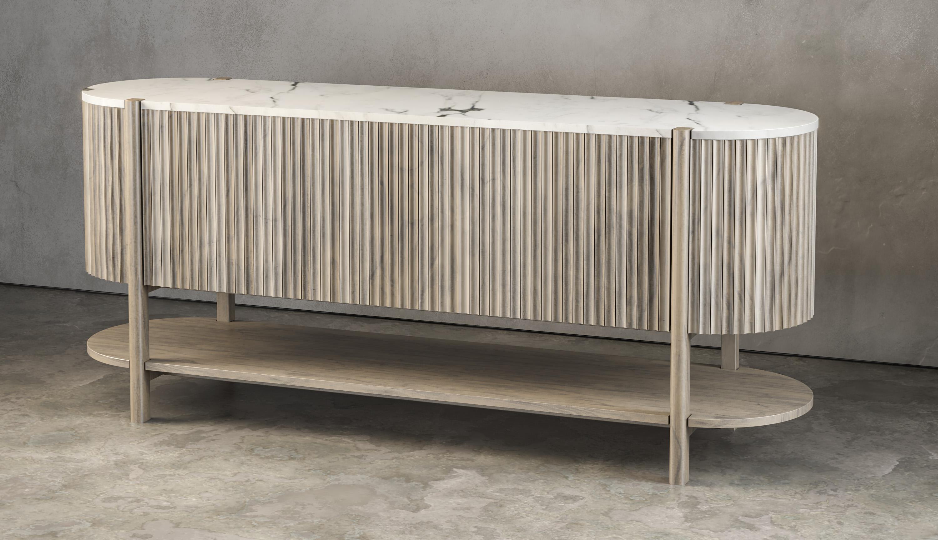 Post-Modern Pilar Credenza by Indo Made For Sale